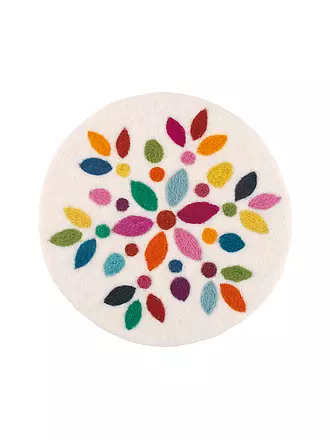 CILIO | Salvamanteles LANA EDERA redondo Blanco / Gris | weiss